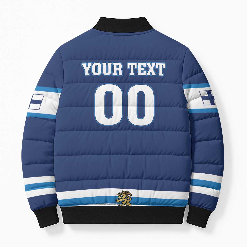 Custom Hockey 2026 Finland Bomber Puffer Jacket Finnish Leijonat Champions - Wonder Print Shop
