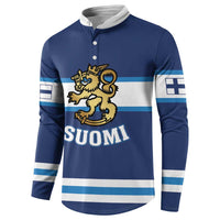 Custom Hockey 2026 Finland Button Sweatshirt Finnish Leijonat Champions - Wonder Print Shop