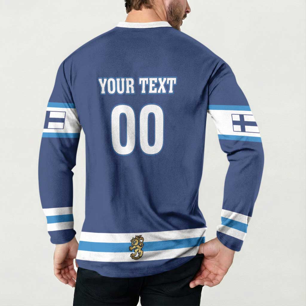 Custom Hockey 2026 Finland Button Sweatshirt Finnish Leijonat Champions - Wonder Print Shop