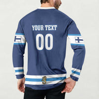 Custom Hockey 2026 Finland Button Sweatshirt Finnish Leijonat Champions - Wonder Print Shop