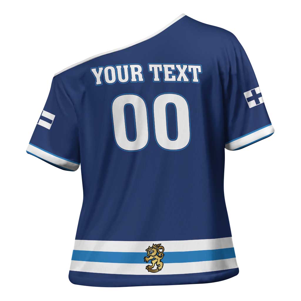 Custom Hockey 2026 Finland Cross Shoulder Shirt Finnish Leijonat Champions - Wonder Print Shop