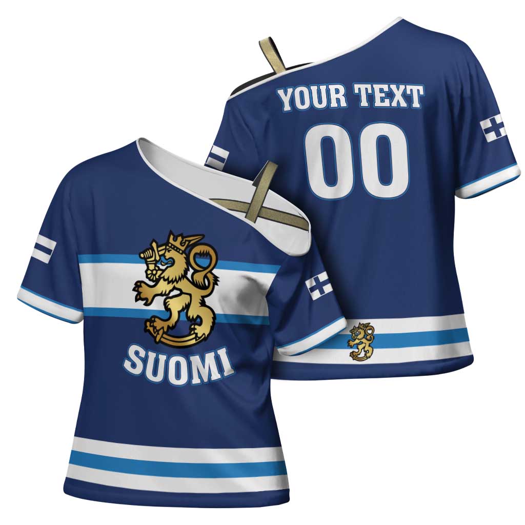 Custom Hockey 2026 Finland Cross Shoulder Shirt Finnish Leijonat Champions - Wonder Print Shop