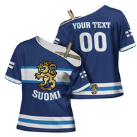 Custom Hockey 2026 Finland Cross Shoulder Shirt Finnish Leijonat Champions - Wonder Print Shop