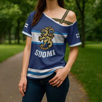 Custom Hockey 2026 Finland Cross Shoulder Shirt Finnish Leijonat Champions - Wonder Print Shop