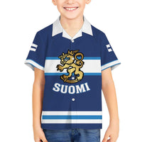 Custom Hockey 2026 Finland Kid Hawaiian Shirt Finnish Leijonat Champions - Wonder Print Shop