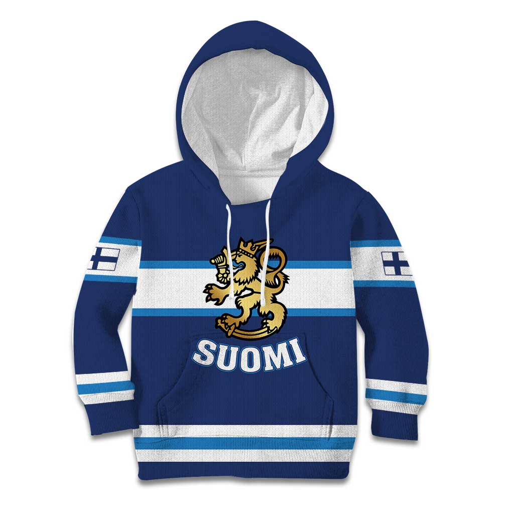 Custom Hockey 2026 Finland Kid Hoodie Finnish Leijonat Champions - Wonder Print Shop
