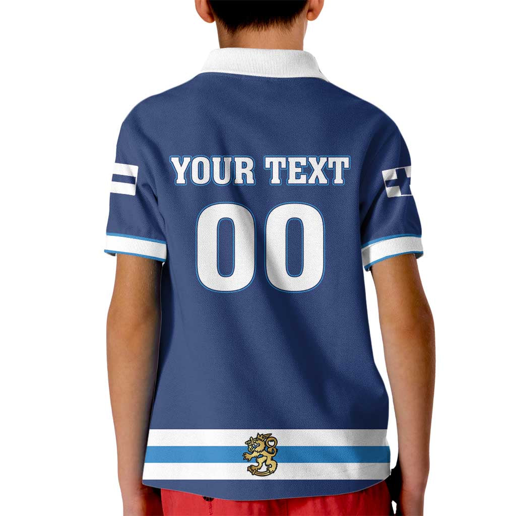 Custom Hockey 2026 Finland Kid Polo Shirt Finnish Leijonat Champions - Wonder Print Shop