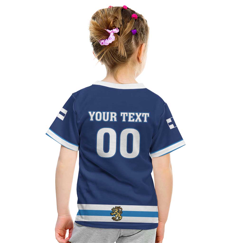 Custom Hockey 2026 Finland Kid T Shirt Finnish Leijonat Champions - Wonder Print Shop