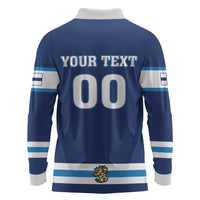 Custom Hockey 2026 Finland Long Sleeve Polo Shirt Finnish Leijonat Champions - Wonder Print Shop