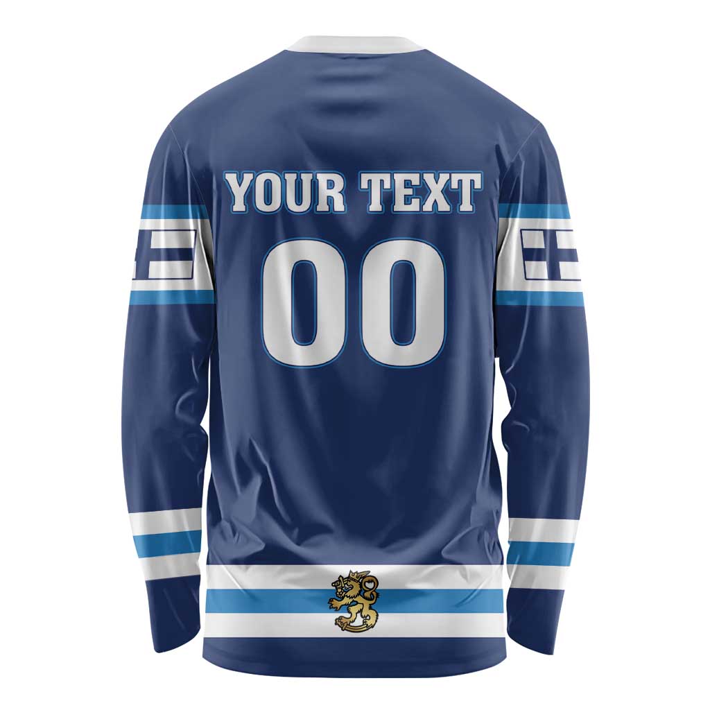 Custom Hockey 2026 Finland Long Sleeve Shirt Finnish Leijonat Champions - Wonder Print Shop