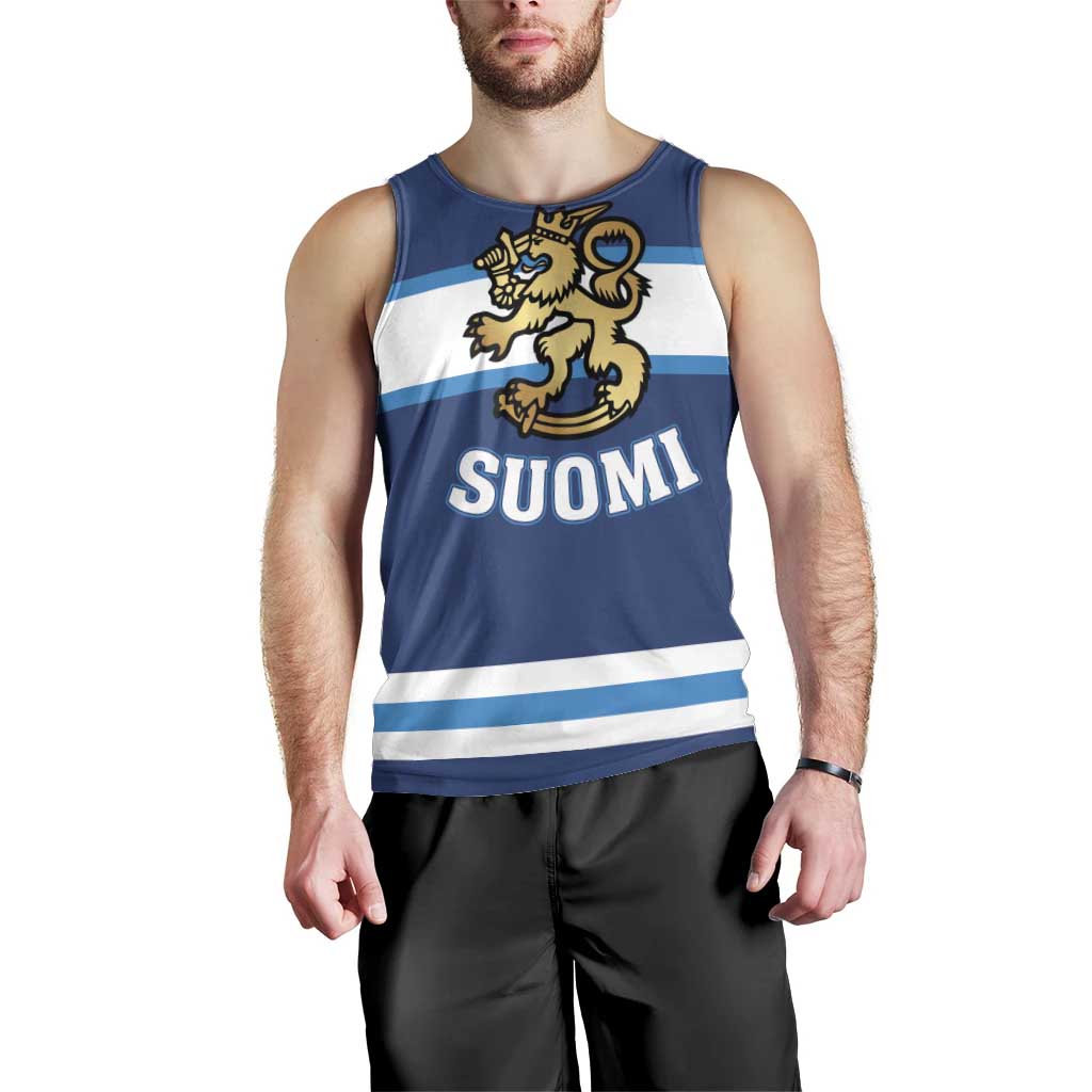 Custom Hockey 2026 Finland Men Tank Top Finnish Leijonat Champions - Wonder Print Shop