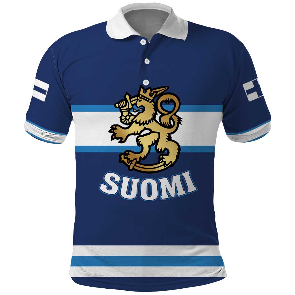 Custom Hockey 2026 Finland Polo Shirt Finnish Leijonat Champions - Wonder Print Shop