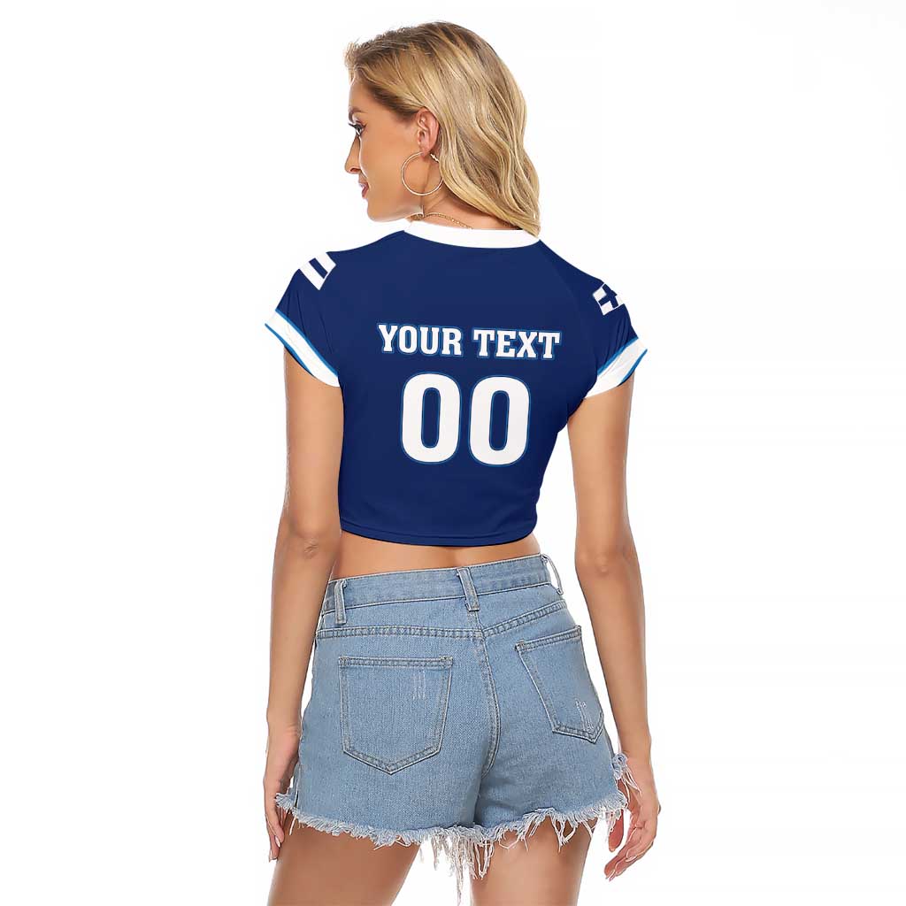 Custom Hockey 2026 Finland Raglan Cropped T Shirt Finnish Leijonat Champions - Wonder Print Shop