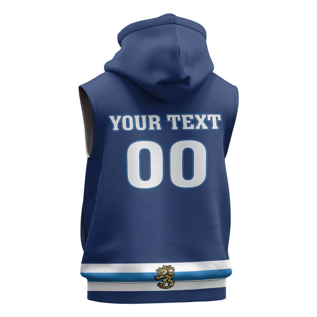 Custom Hockey 2026 Finland Sleeveless Hoodie Finnish Leijonat Champions - Wonder Print Shop
