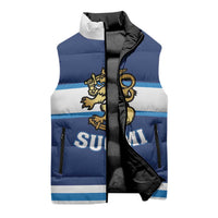 Custom Hockey 2026 Finland Sleeveless Puffer Jacket Finnish Leijonat Champions - Wonder Print Shop