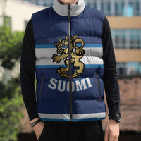 Custom Hockey 2026 Finland Sleeveless Puffer Jacket Finnish Leijonat Champions - Wonder Print Shop