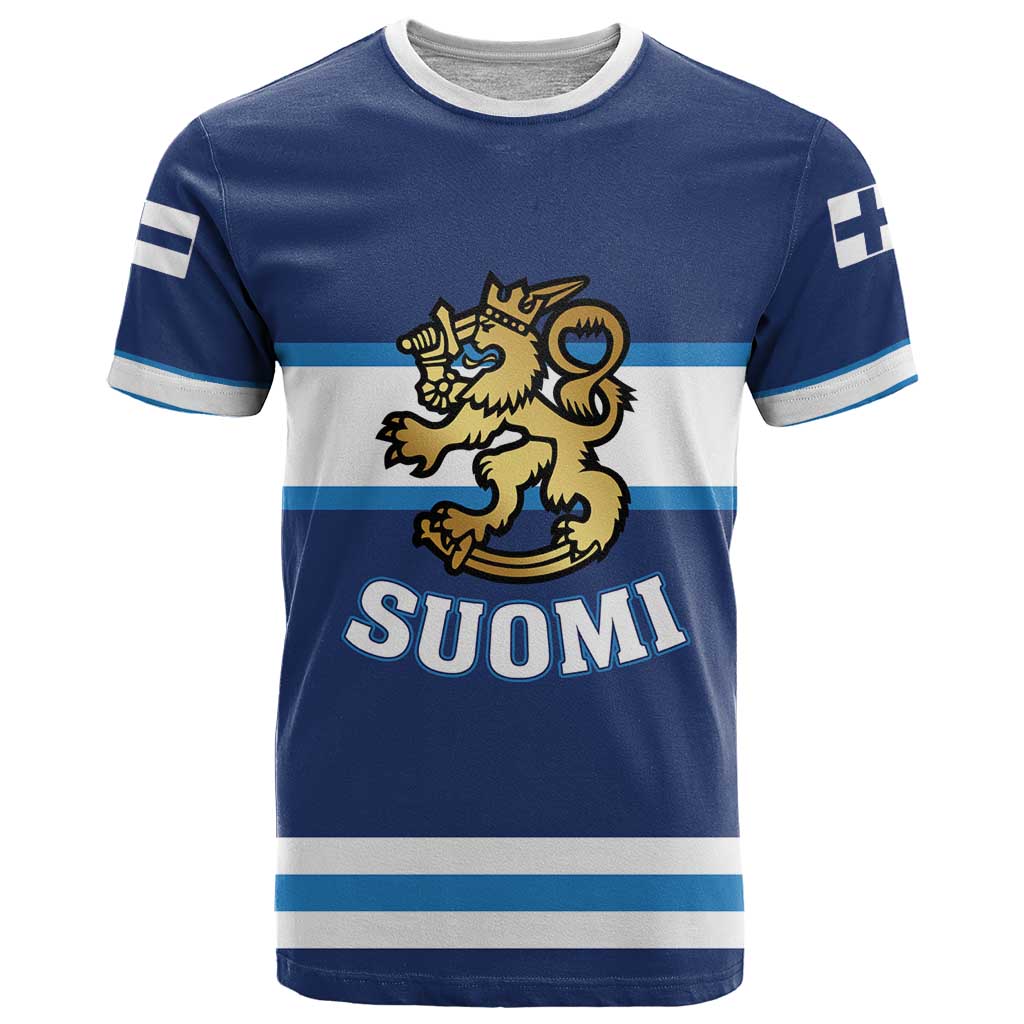 Custom Hockey 2026 Finland T Shirt Finnish Leijonat Champions - Wonder Print Shop