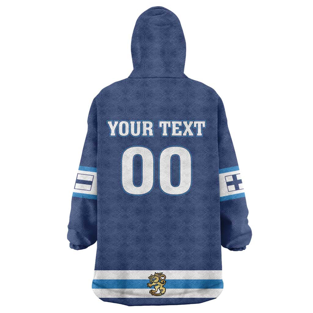 Custom Hockey 2026 Finland Wearable Blanket Hoodie Finnish Leijonat Champions - Wonder Print Shop