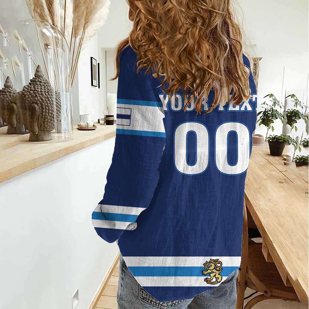 Custom Hockey 2026 Finland Women Casual Shirt Finnish Leijonat Champions - Wonder Print Shop