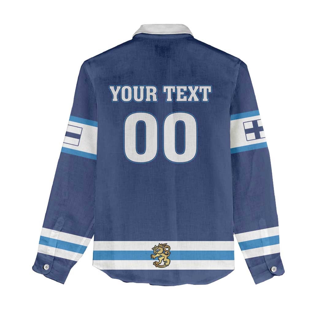 Custom Hockey 2026 Finland Women Casual Shirt Finnish Leijonat Champions - Wonder Print Shop