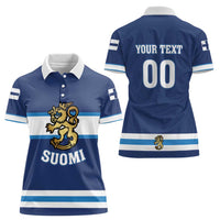 Custom Hockey 2026 Finland Women Polo Shirt Finnish Leijonat Champions - Wonder Print Shop