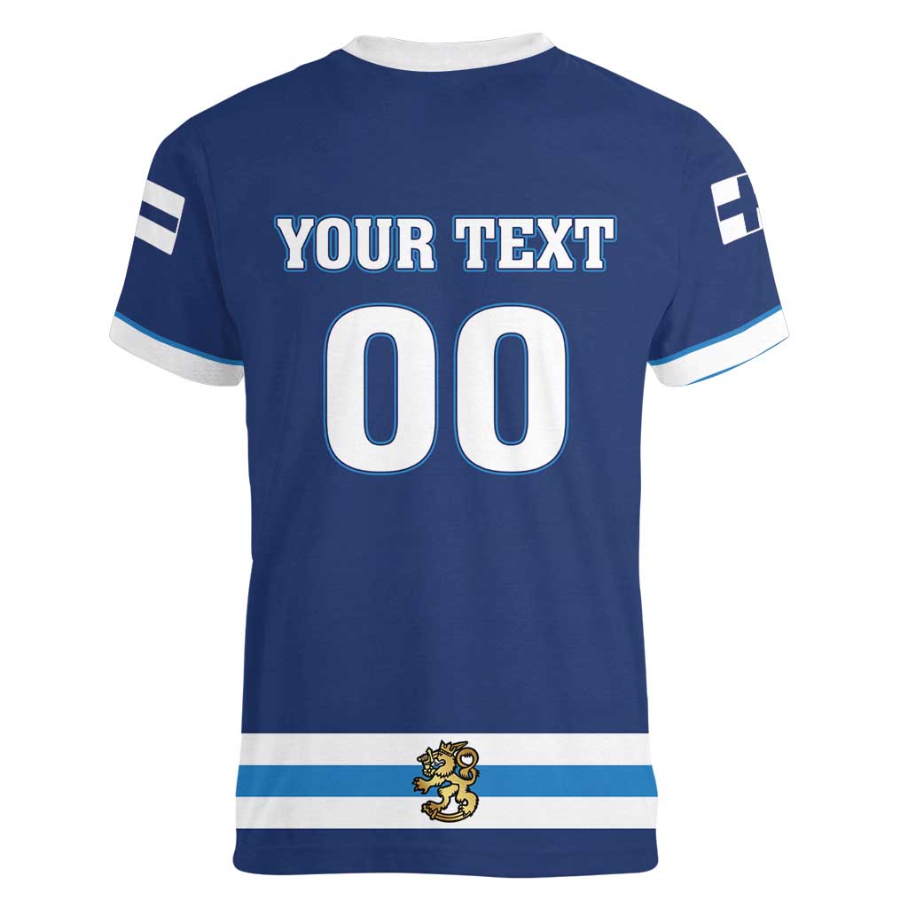 Custom Hockey 2026 Finland Women V-Neck T-Shirt Finnish Leijonat Champions - Wonder Print Shop