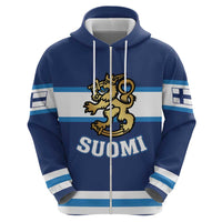 Custom Hockey 2026 Finland Zip Hoodie Finnish Leijonat Champions - Wonder Print Shop