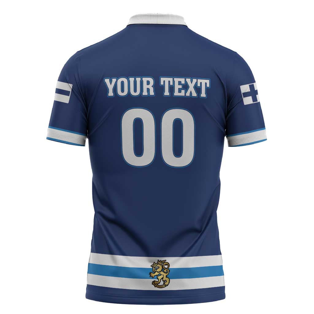 Custom Hockey 2026 Finland Zipper Polo Shirt Finnish Leijonat Champions - Wonder Print Shop