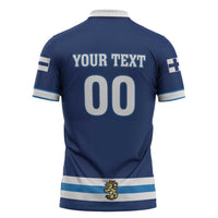 Custom Hockey 2026 Finland Zipper Polo Shirt Finnish Leijonat Champions - Wonder Print Shop