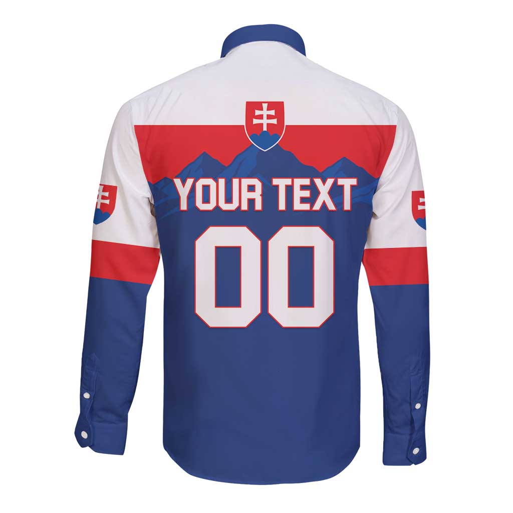 Custom Hockey 2026 Slovakia Long Sleeve Button Shirt Nasi Chlapci Go Champions - Wonder Print Shop