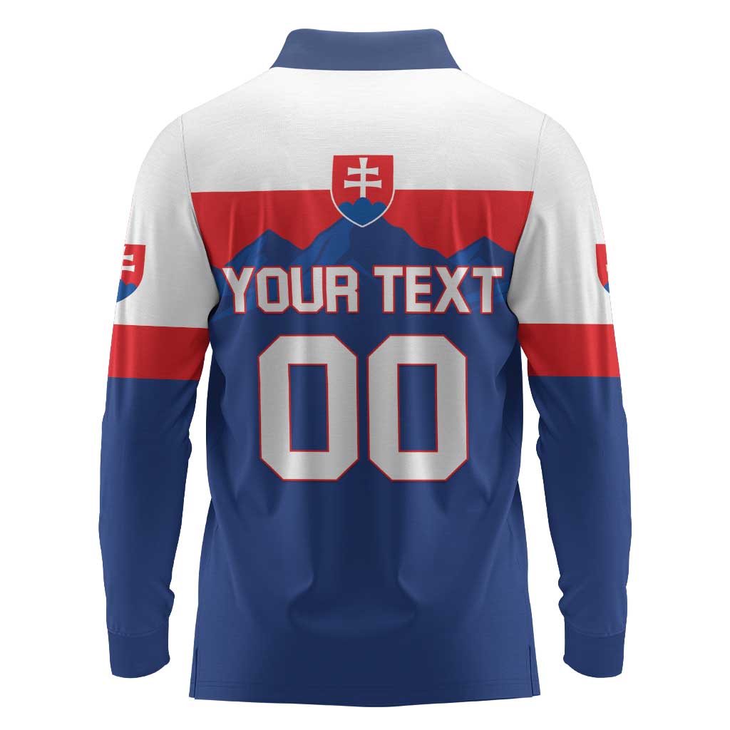 Custom Hockey 2026 Slovakia Long Sleeve Polo Shirt Nasi Chlapci Go Champions - Wonder Print Shop