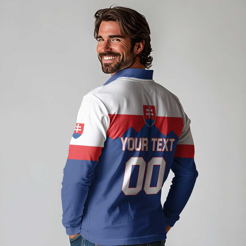 Custom Hockey 2026 Slovakia Long Sleeve Polo Shirt Nasi Chlapci Go Champions - Wonder Print Shop