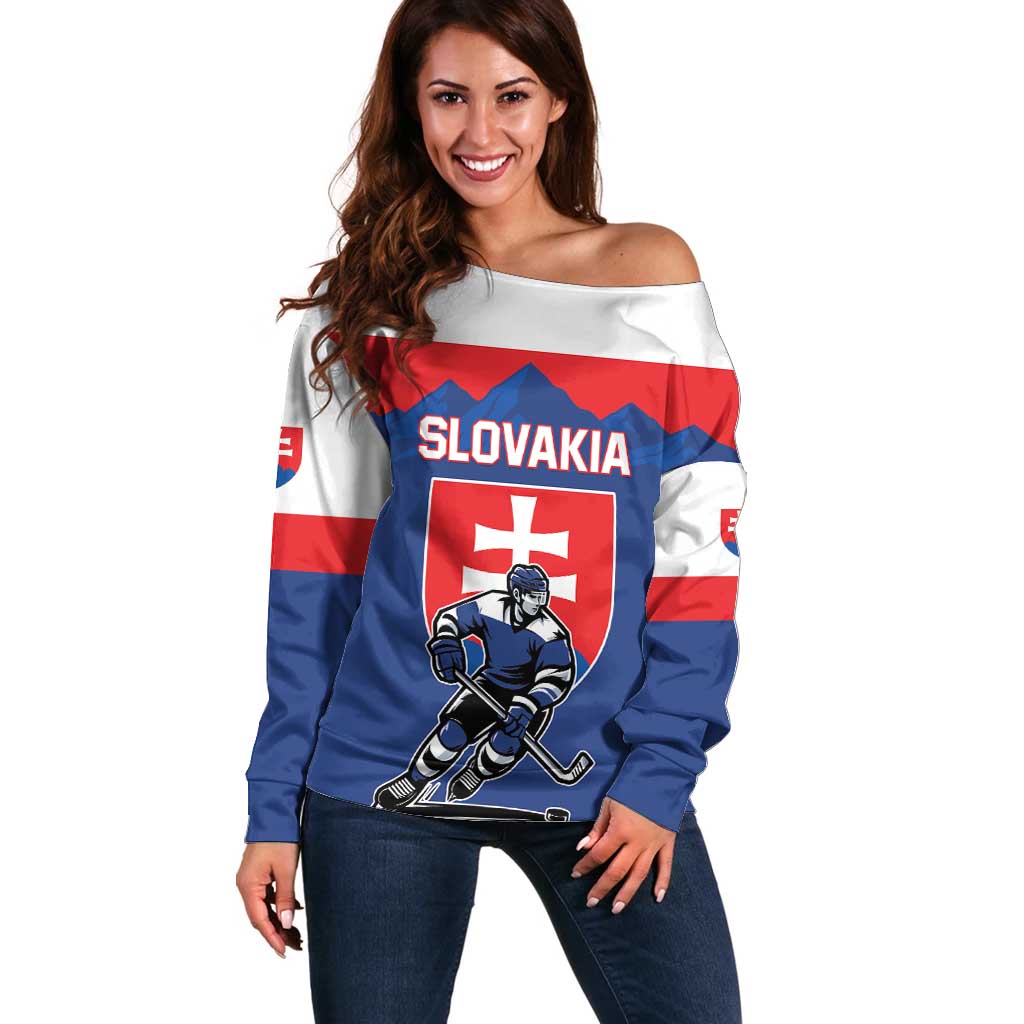 Custom Hockey 2026 Slovakia Off Shoulder Sweater Nasi Chlapci Go Champions - Wonder Print Shop