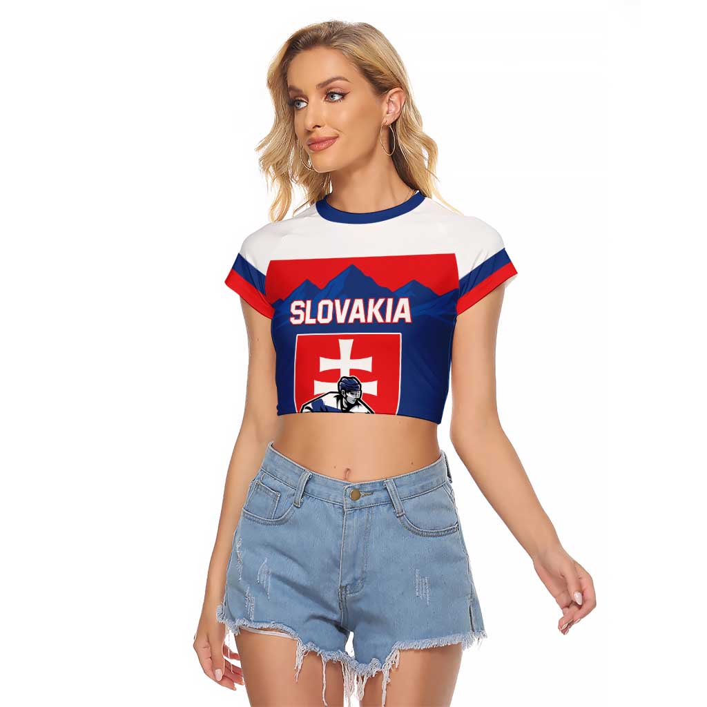 Custom Hockey 2026 Slovakia Raglan Cropped T Shirt Nasi Chlapci Go Champions - Wonder Print Shop