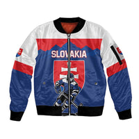 Custom Hockey 2026 Slovakia Sleeve Zip Bomber Jacket Nasi Chlapci Go Champions - Wonder Print Shop