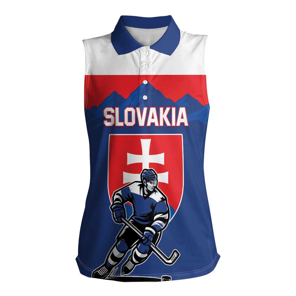 Custom Hockey 2026 Slovakia Women Sleeveless Polo Shirt Nasi Chlapci Go Champions - Wonder Print Shop