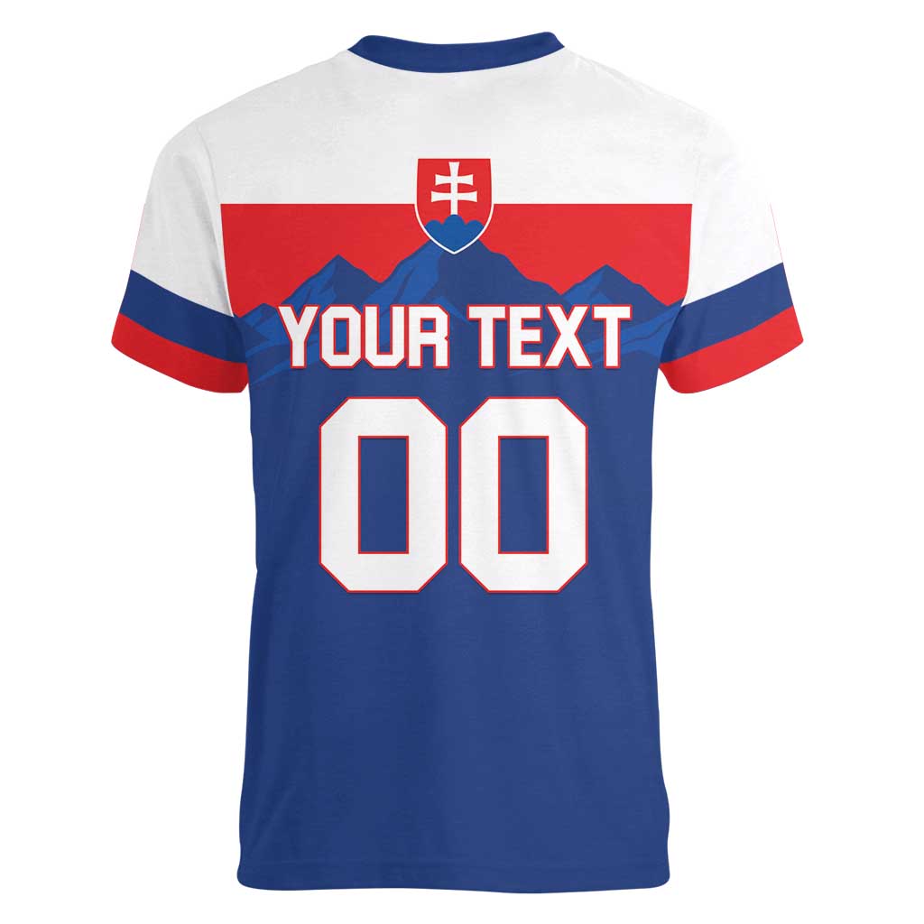 Custom Hockey 2026 Slovakia Women V-Neck T-Shirt Nasi Chlapci Go Champions - Wonder Print Shop