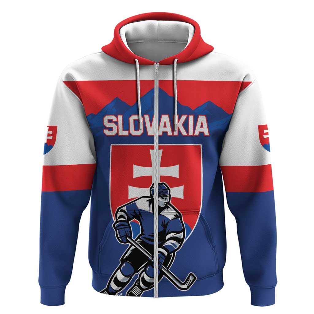 Custom Hockey 2026 Slovakia Zip Hoodie Nasi Chlapci Go Champions - Wonder Print Shop