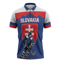 Custom Hockey 2026 Slovakia Zipper Polo Shirt Nasi Chlapci Go Champions - Wonder Print Shop