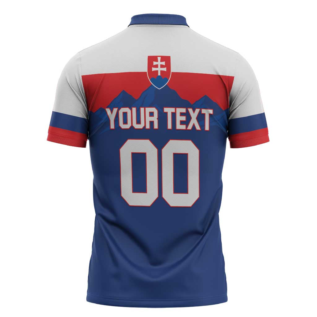 Custom Hockey 2026 Slovakia Zipper Polo Shirt Nasi Chlapci Go Champions - Wonder Print Shop