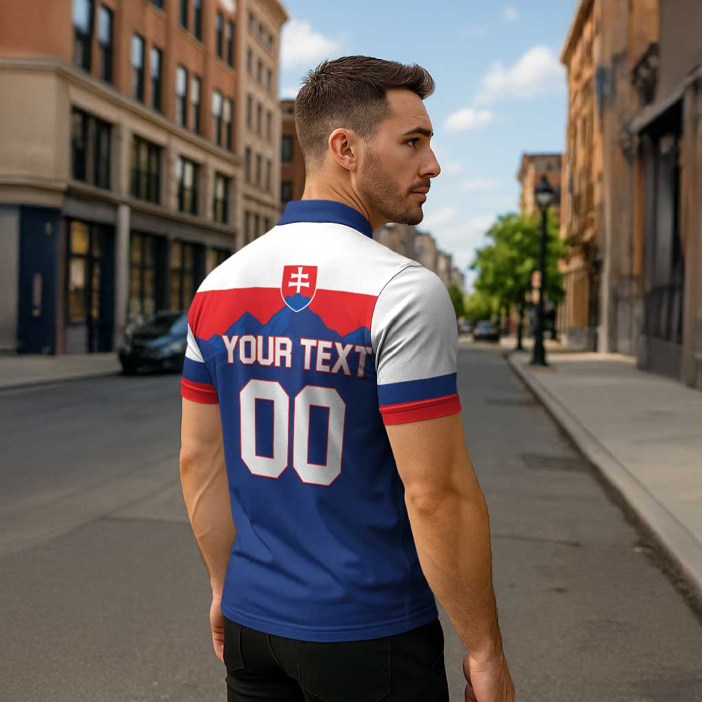 Custom Hockey 2026 Slovakia Zipper Polo Shirt Nasi Chlapci Go Champions - Wonder Print Shop