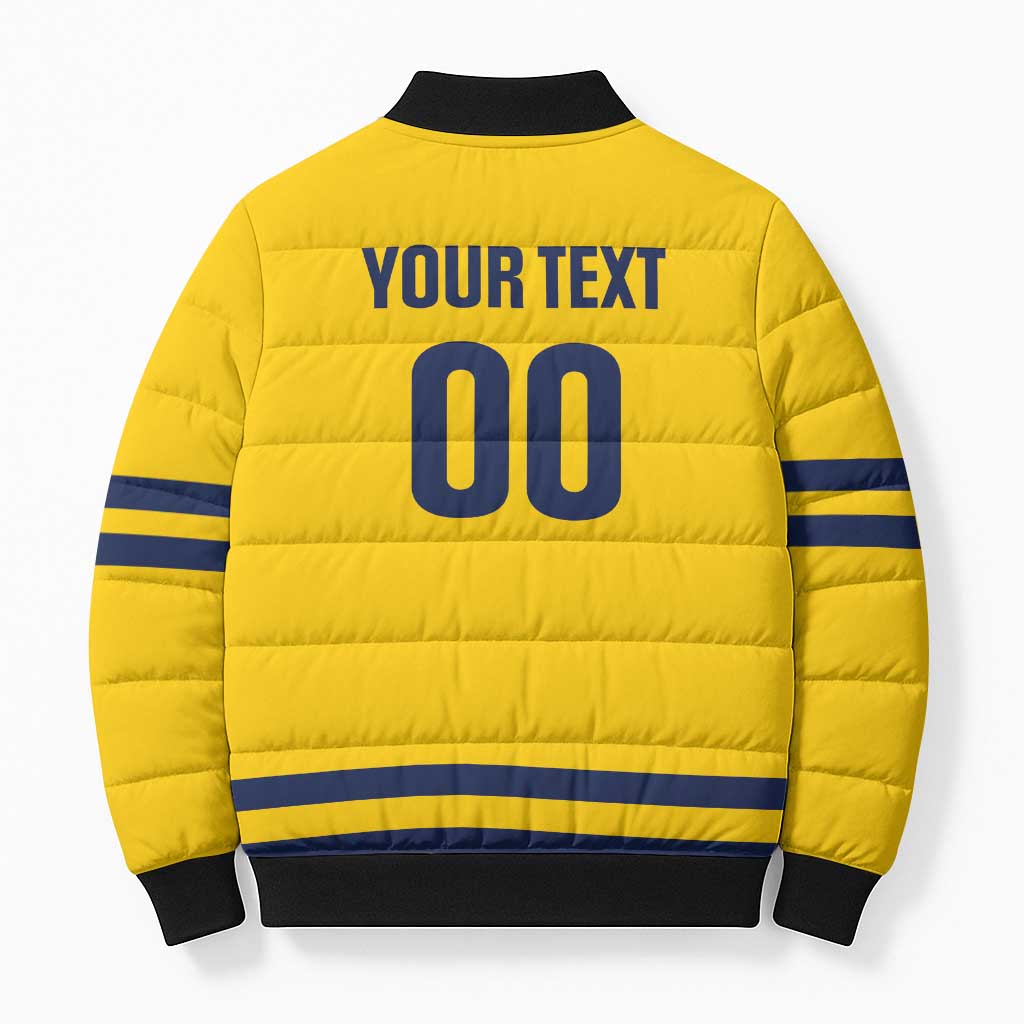 Custom Hockey 2026 Sweden Bomber Puffer Jacket Tre Kronor Go Champions - Wonder Print Shop