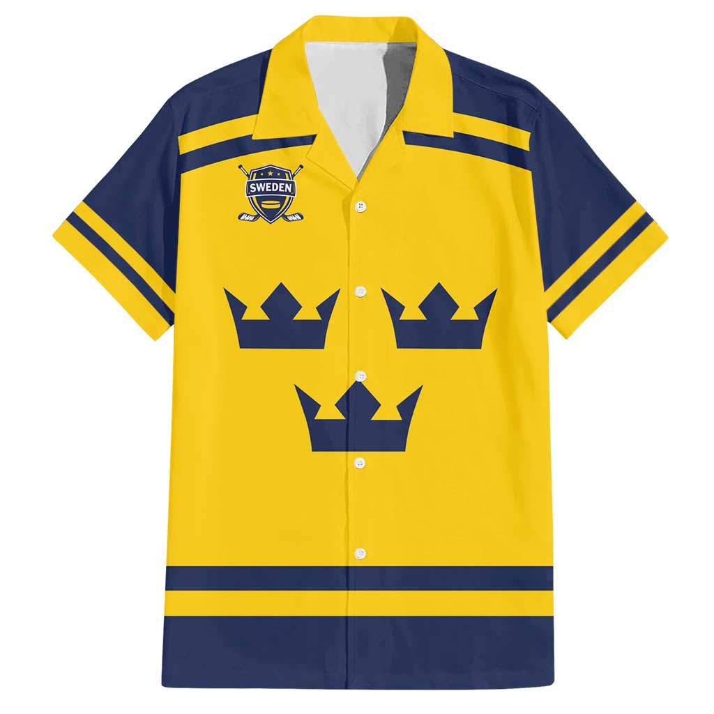 Custom Hockey 2026 Sweden Hawaiian Shirt Tre Kronor Go Champions - Wonder Print Shop