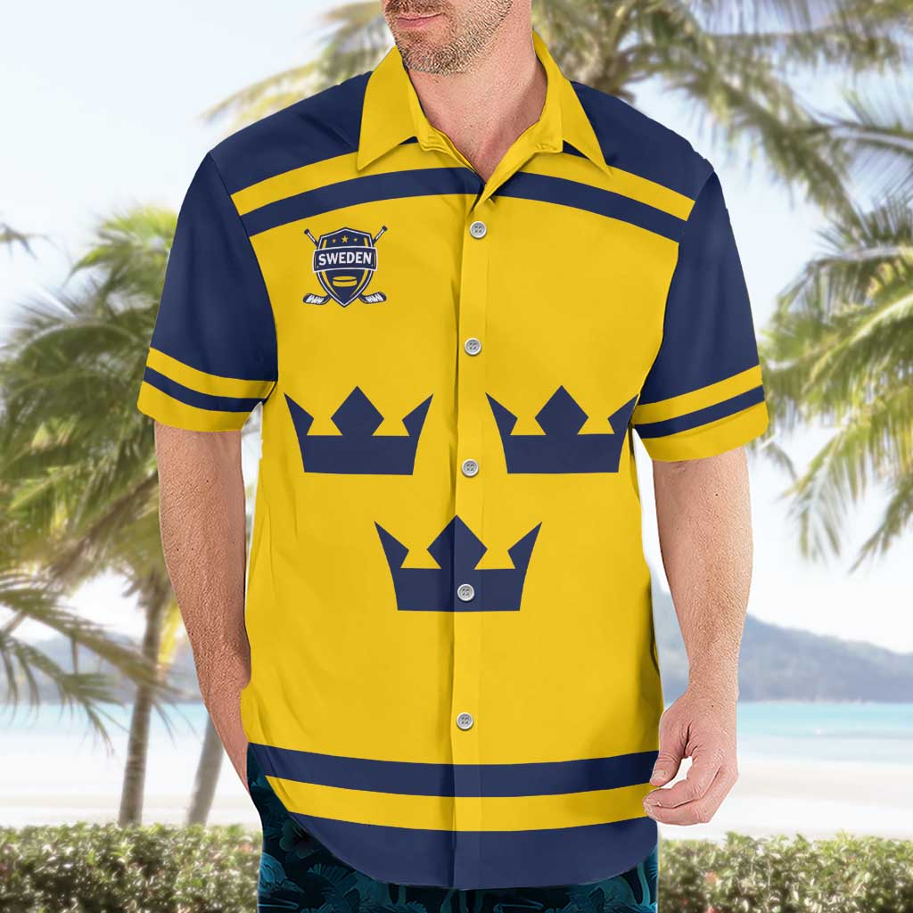 Custom Hockey 2026 Sweden Hawaiian Shirt Tre Kronor Go Champions - Wonder Print Shop