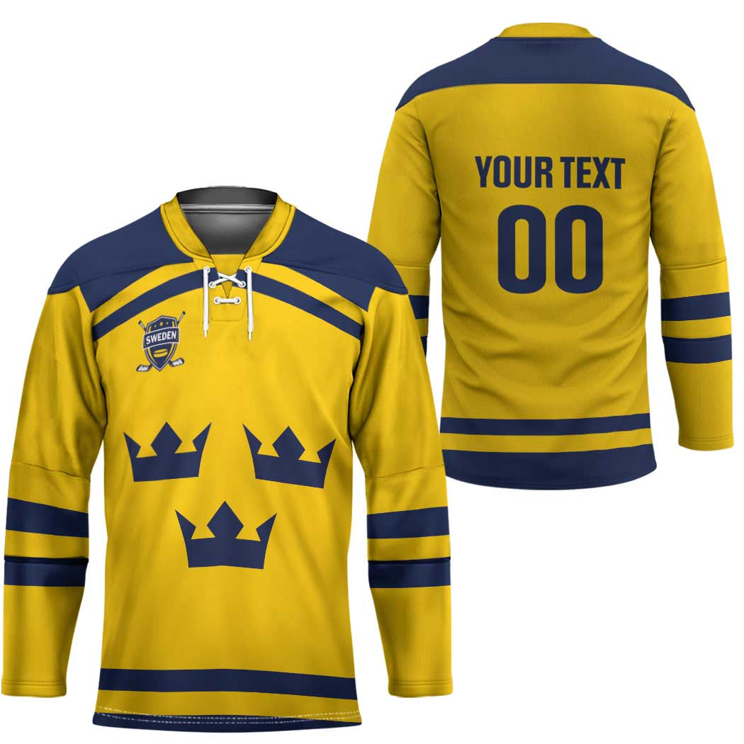 Custom Hockey 2026 Sweden Hockey Jersey Tre Kronor Go Champions - Wonder Print Shop