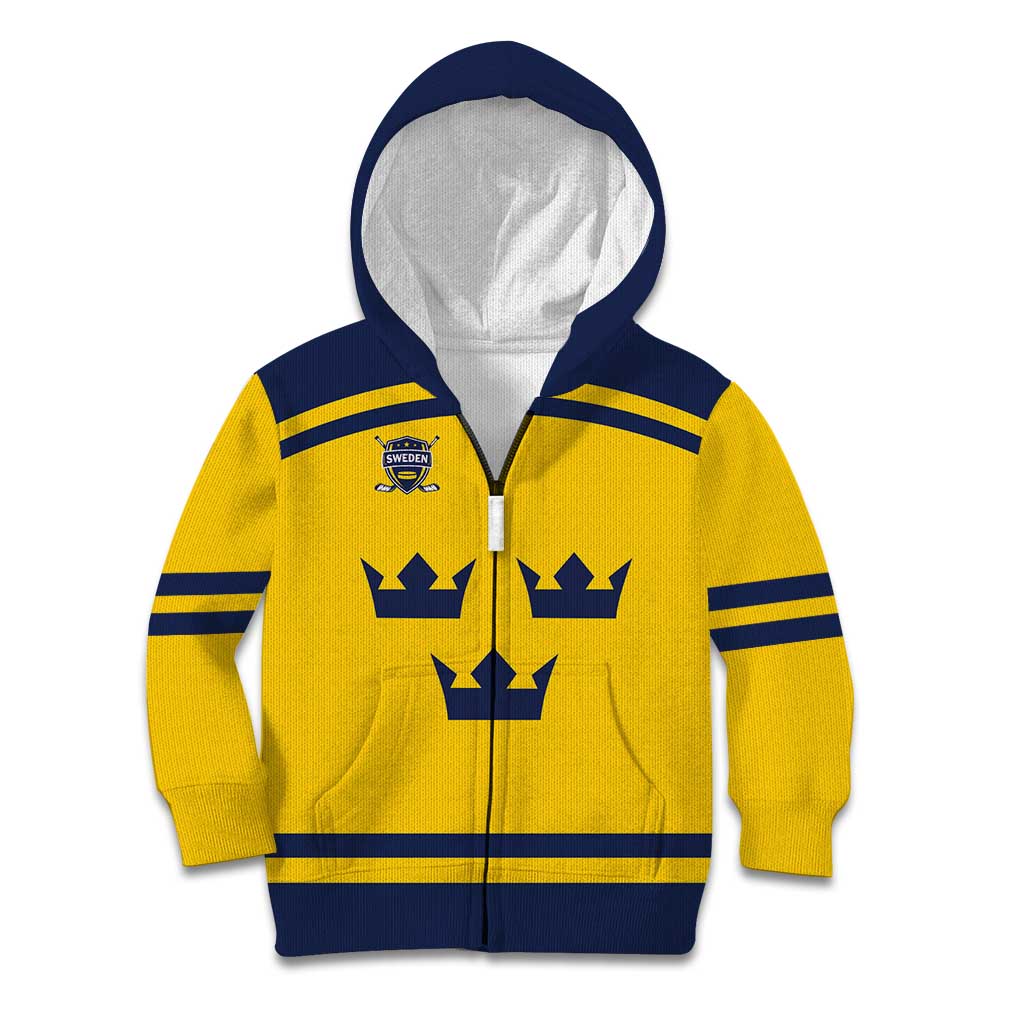Custom Hockey 2026 Sweden Kid Hoodie Tre Kronor Go Champions - Wonder Print Shop