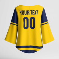 Custom Hockey 2026 Sweden Kimono Sleeve Blouse Tre Kronor Go Champions - Wonder Print Shop