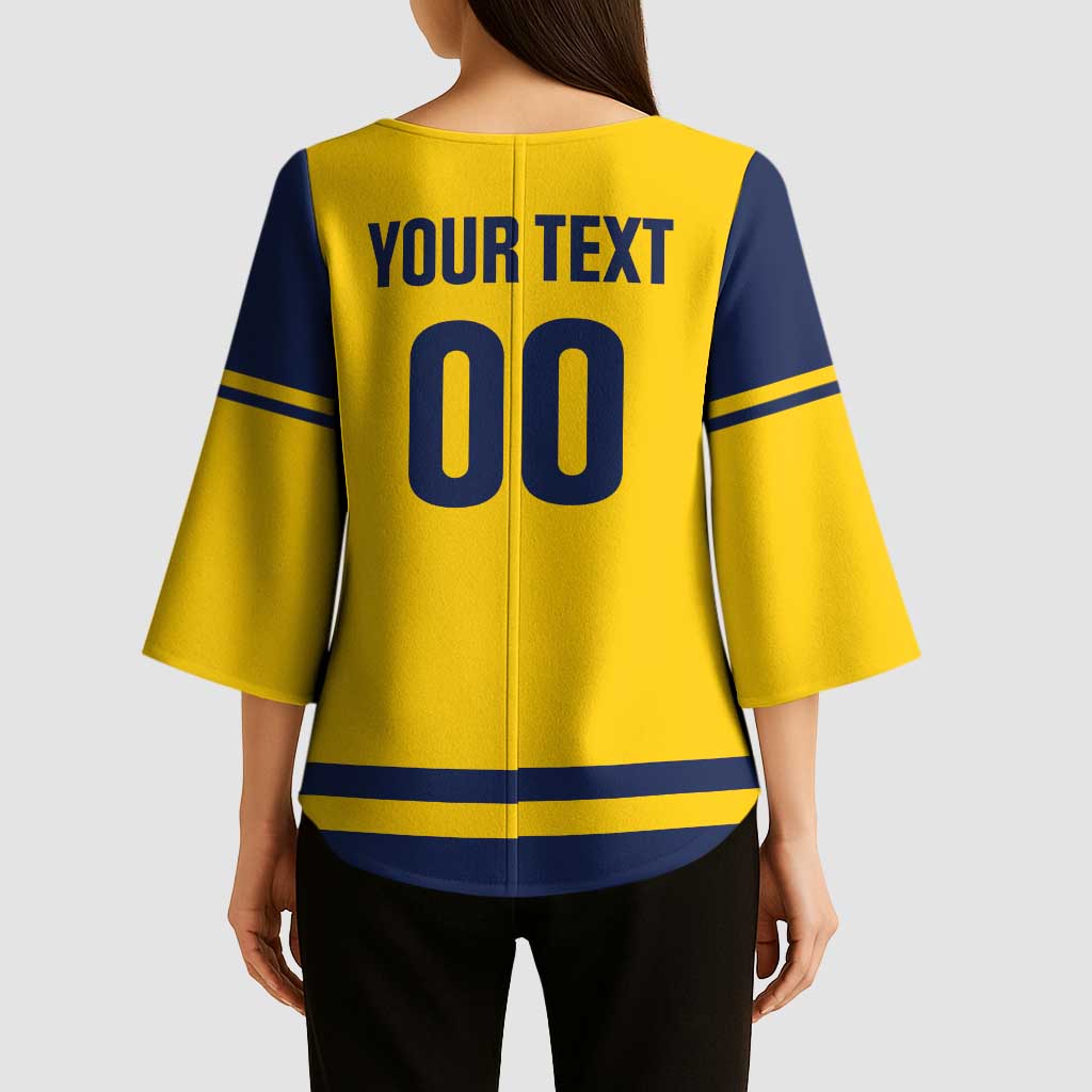 Custom Hockey 2026 Sweden Kimono Sleeve Blouse Tre Kronor Go Champions - Wonder Print Shop