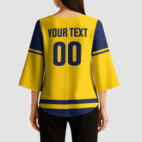 Custom Hockey 2026 Sweden Kimono Sleeve Blouse Tre Kronor Go Champions - Wonder Print Shop