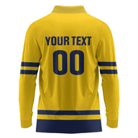 Custom Hockey 2026 Sweden Long Sleeve Polo Shirt Tre Kronor Go Champions - Wonder Print Shop